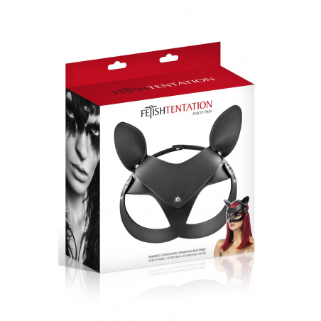 Маска кошки Fetish Tentation Adjustable Catwoman Diamond Mask, цвет: черный