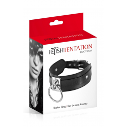 Ошейник c кольцом Fetish Tentation Choker Ring, цвет: черный