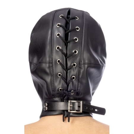 Капюшон для БДСМ со съемной маской Fetish Tentation BDSM hood in leatherette with removable mask, цв