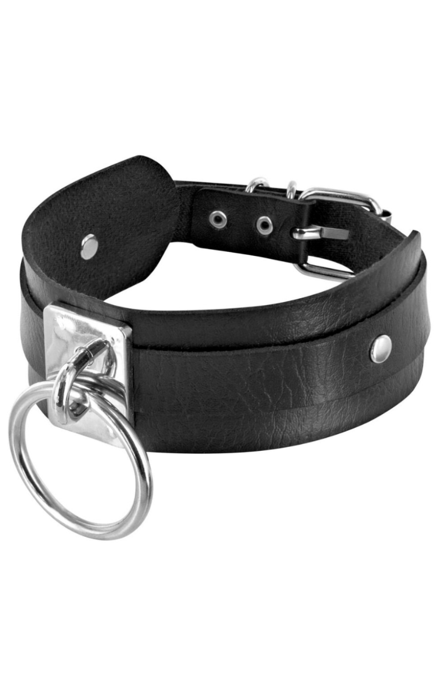 Ошейник c кольцом Fetish Tentation Choker Ring, цвет: черный