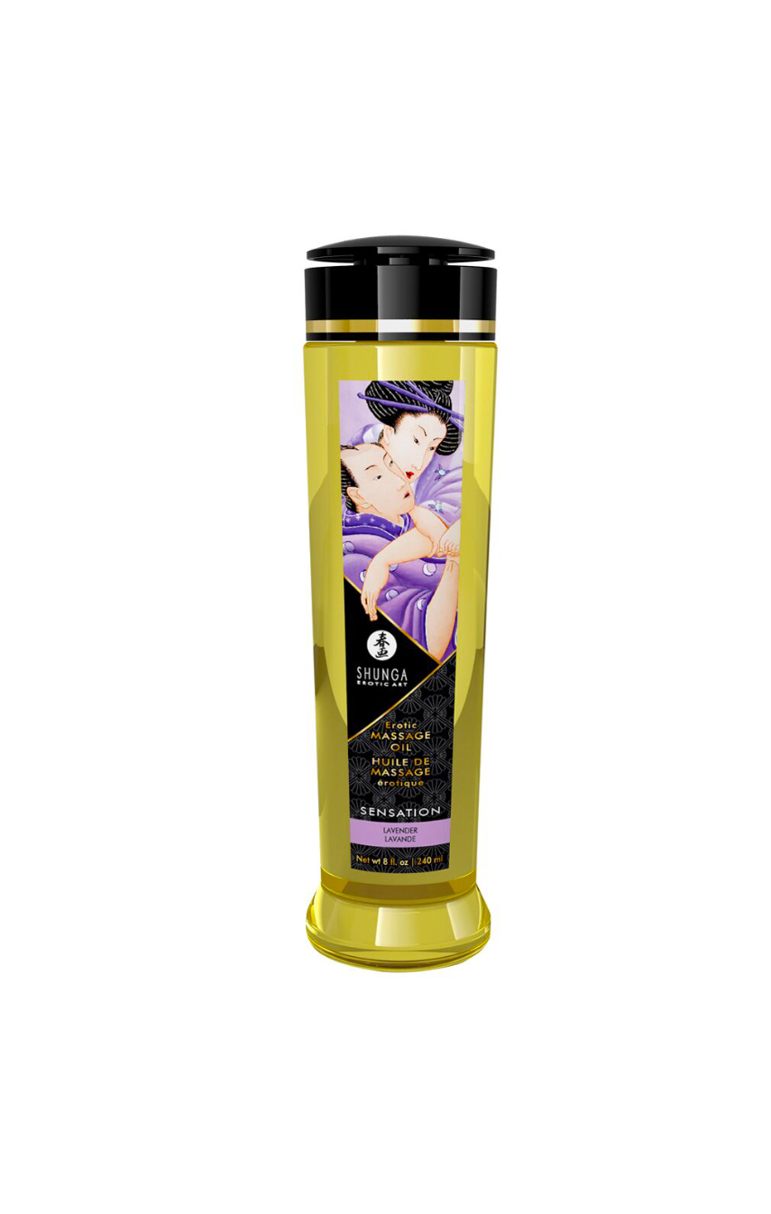 Массажное масло Shunga Sensation - Lavender (240 мл) натуральное увлажняющее
