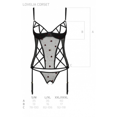 Корсет с подвязками + стринги LOVELIA CORSET  , цвет: черный