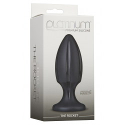 Анальный плаг с каналами для смазки Doc Johnson Platinum Premium Silicone - The Rocket - Black