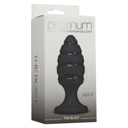 Анальный плаг со спиральным каналом Doc Johnson Platinum Premium Silicone - The Blast - Black