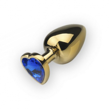 Анальная пробка,Gold Heart Sapphire