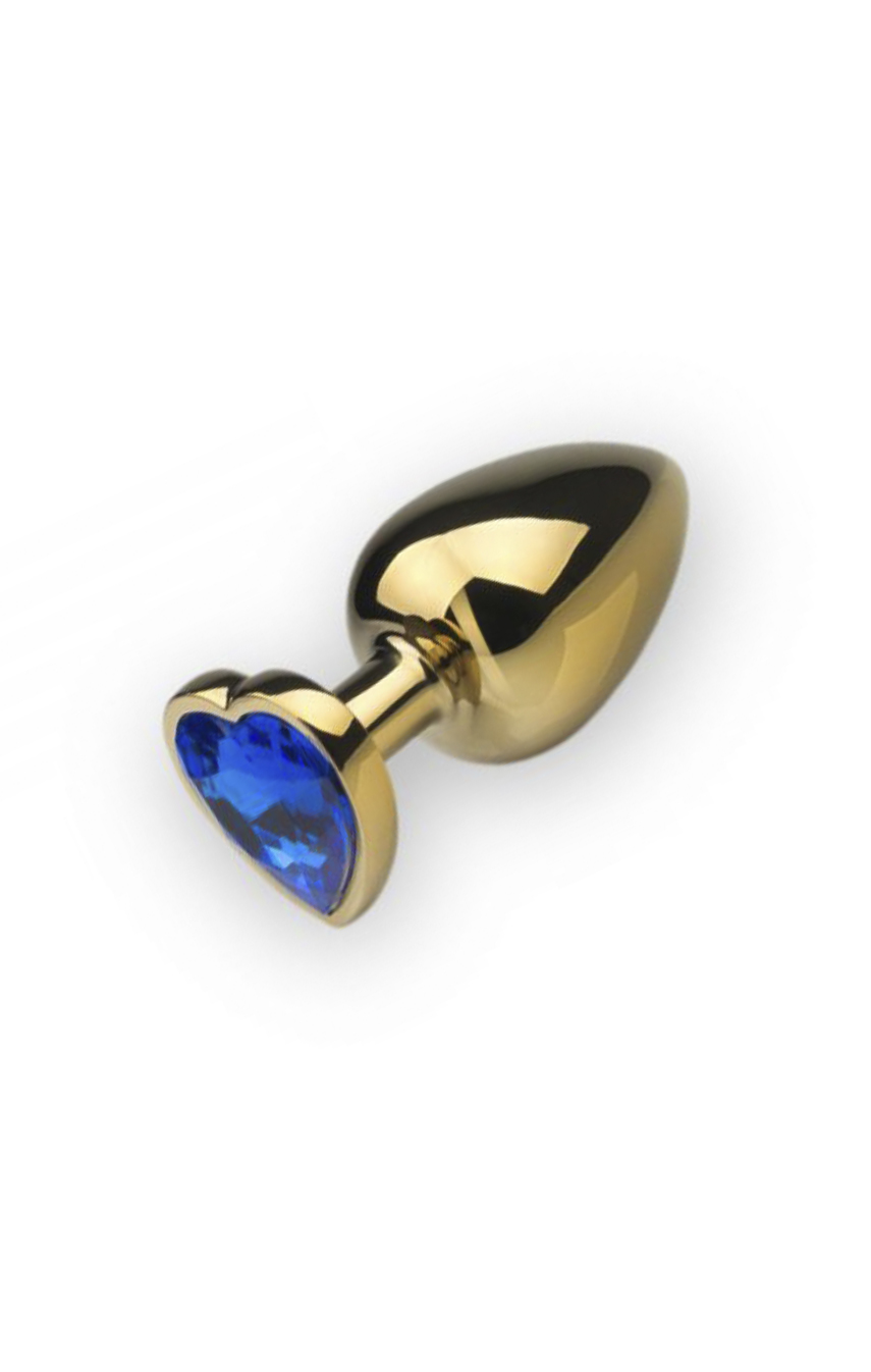 Анальная пробка,Gold Heart Sapphire