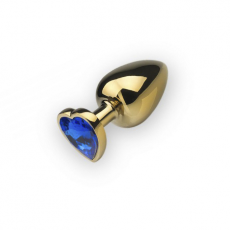 Анальная пробка,Gold Heart Sapphire