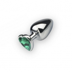 Анальная пробка, Silver Heart Emerald