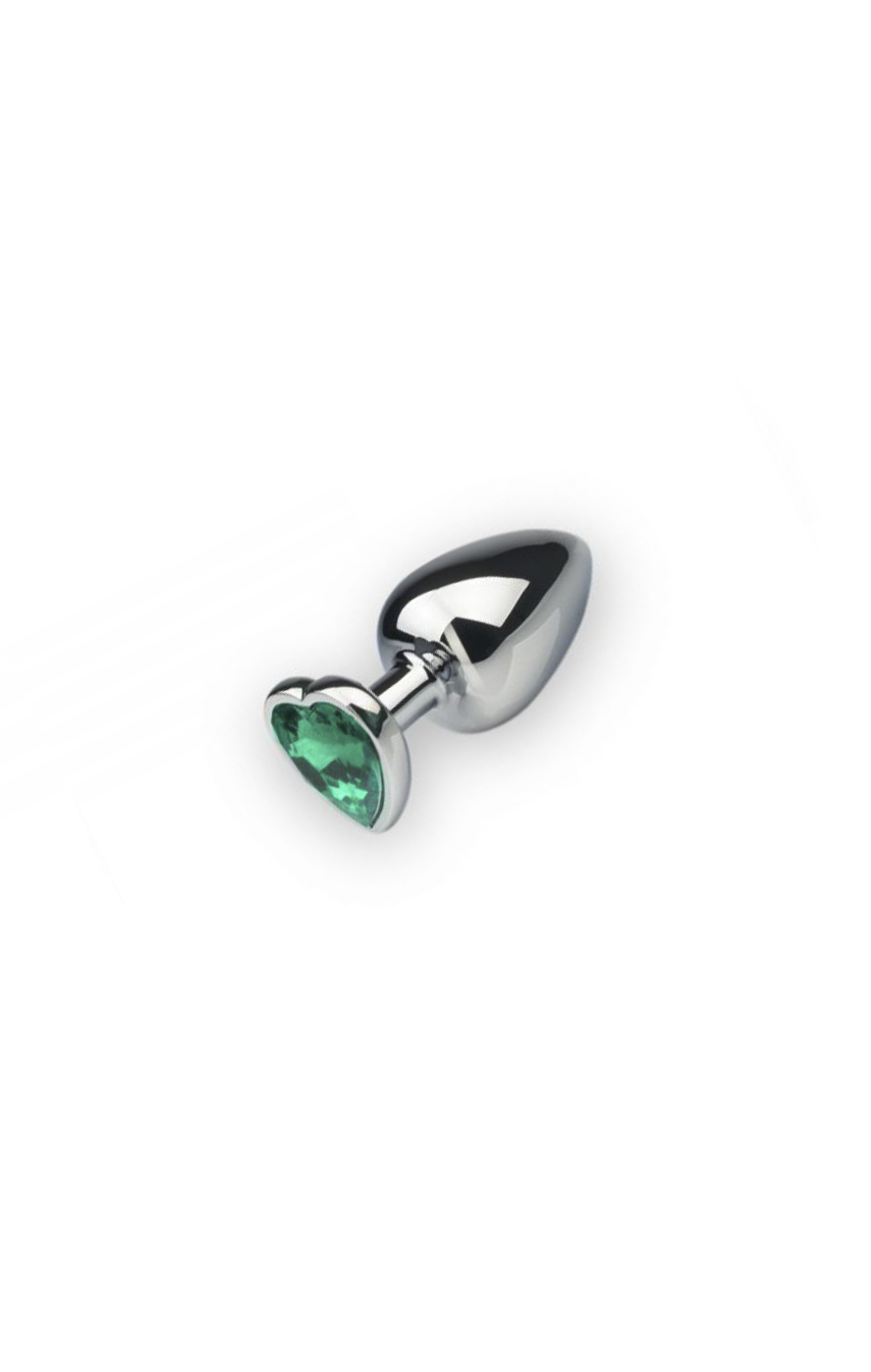 Анальная пробка, Silver Heart Emerald